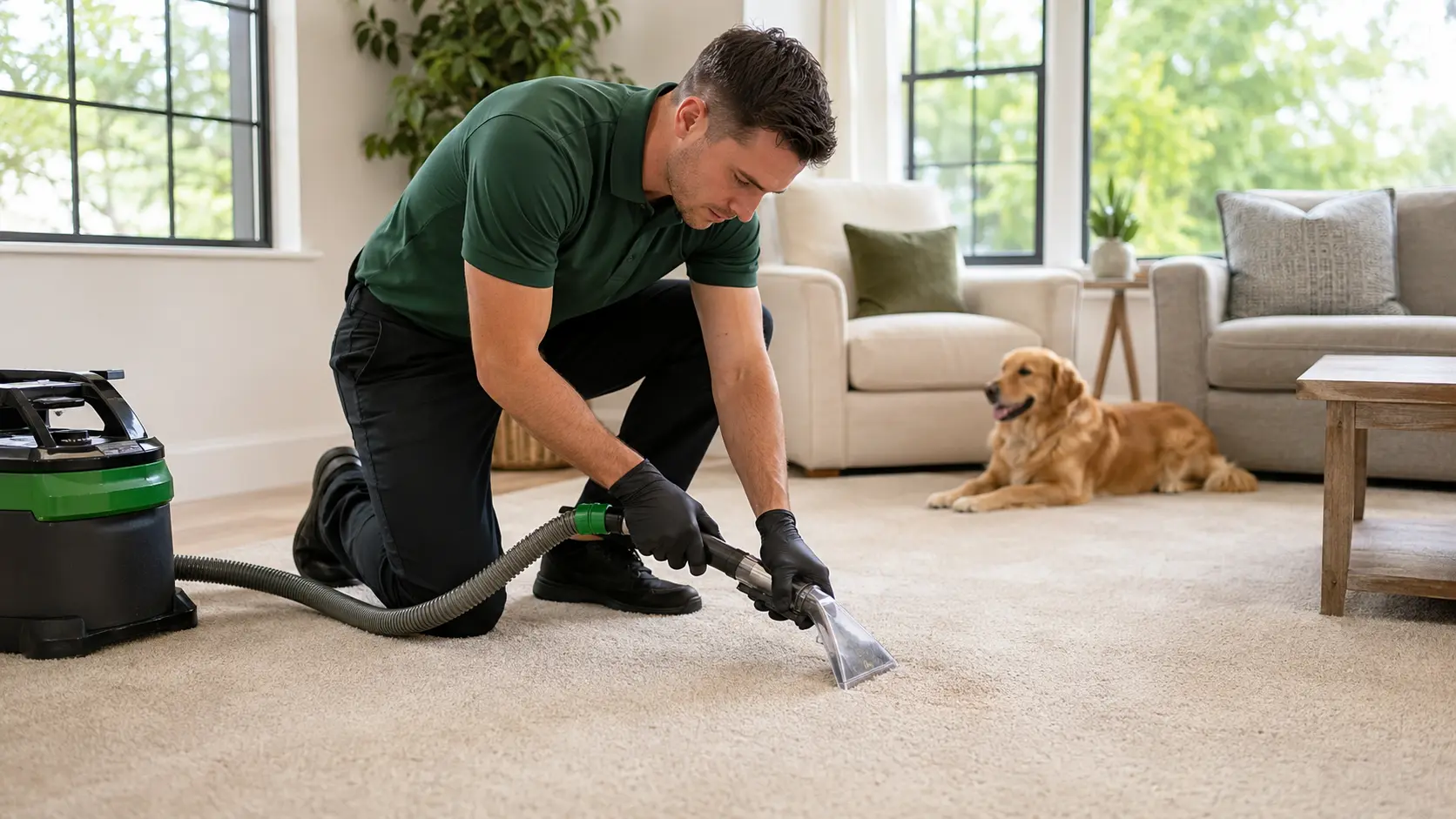 Pet Stain and Odor Removal service by All Green Carpet Clean